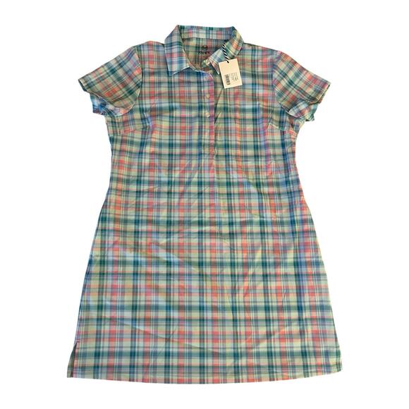 RNWK Renwick Sport Golf Performance Madras Polo Dress NWT Size L Retail $125 - Picture 2 of 9